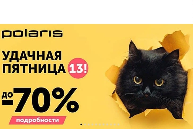 Чёрная пятница! Скидки до 70% в Polaris на различную технику