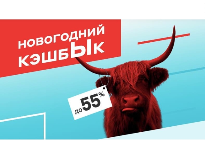 кешбэк до 55% на бонусную карту при покупке различных товаров