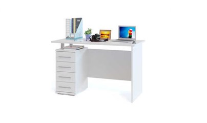 Стол компьютерный СОКОЛ КСТ-106.1 белый по суперцене в Техпорт