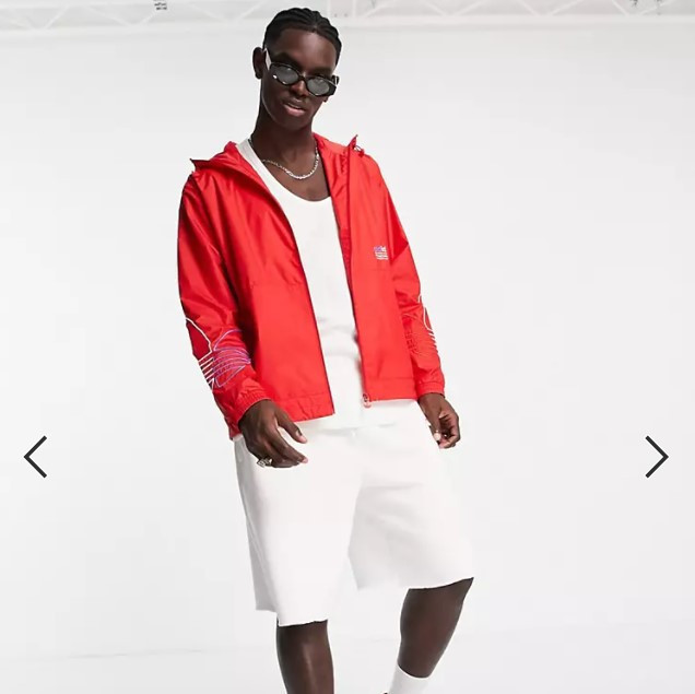 Куртка-ветровка adidas Originals FTO в красном цвете со скидкой 61%