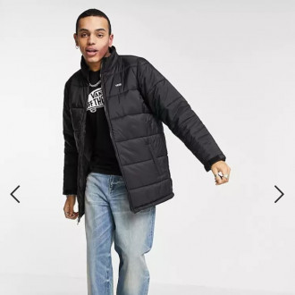 Скидка 77% на мужской удлинённый пуховик Vans Layton в чёрном цвете