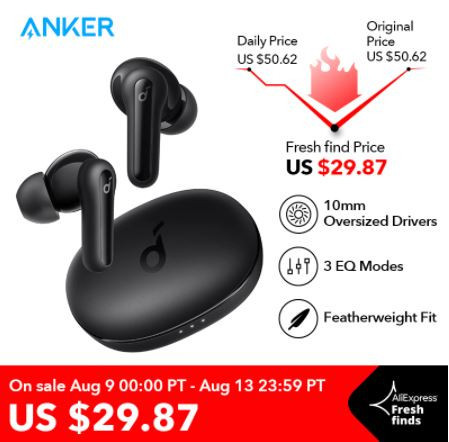 35% скидка на TWS наушники Anker Soundcore Life P2