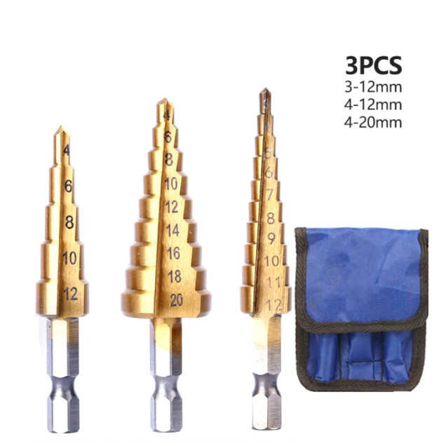 Популярные ступенчатые свёрла 3-12 мм, 4-12 мм, 4-20 мм с отличной скидкой на распродаже