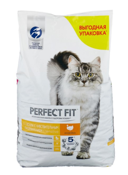 Выгодные цены на сухой и влажный корм для кошек Perfect Fit