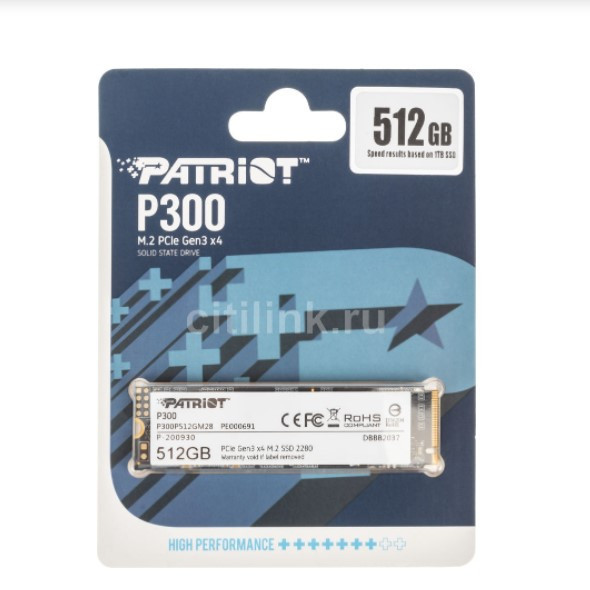 SSD накопитель PATRIOT P300 P300P512GM28 512ГБ со скидкой