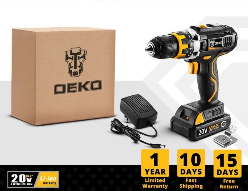 Аккумуляторная дрель DEKO GCD20DU2 по выгодной цене