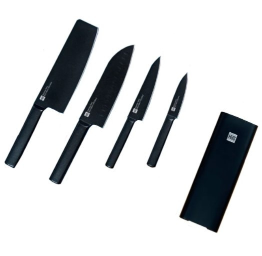 Набор Xiaomi Heat Cool Black, 4 ножа с подставкой по низкой цене