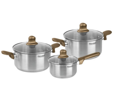 Набор посуды Rondell Impressia Bronze RDS-1286 6 предметов с хорошей скидкой