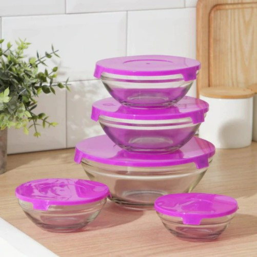 Набор салатников «Классика» с крышками, 5 шт за 316₽