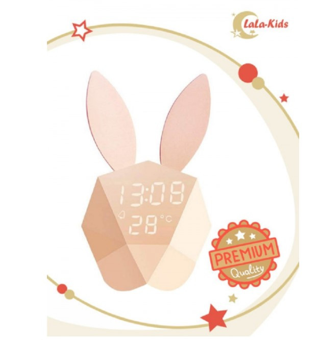 Часы-будильник LaLa-Kids электронный зайчик с интеллектуальным голосовым управлением