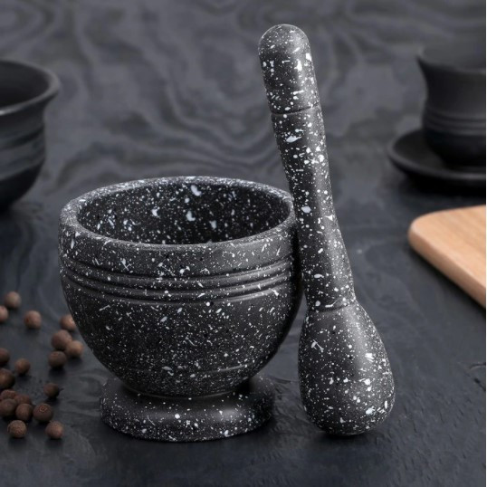 Ступка с пестиком «Чёрный мрамор»