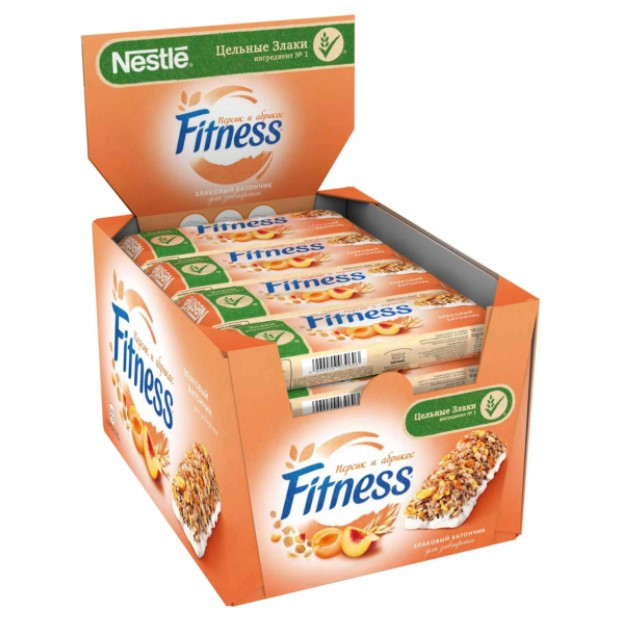 Злаковый батончик Nestle Fitness Персик и абрикос, 16 шт