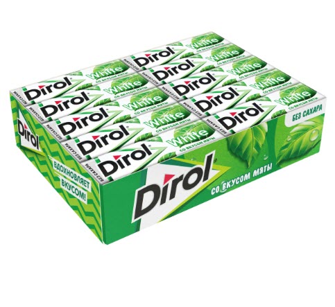 Жевательная резинка Dirol Cadbury White Мята без сахара 30 шт