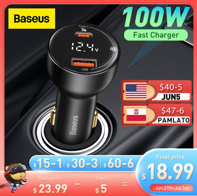 Автомобильное зарядное устройство Baseus