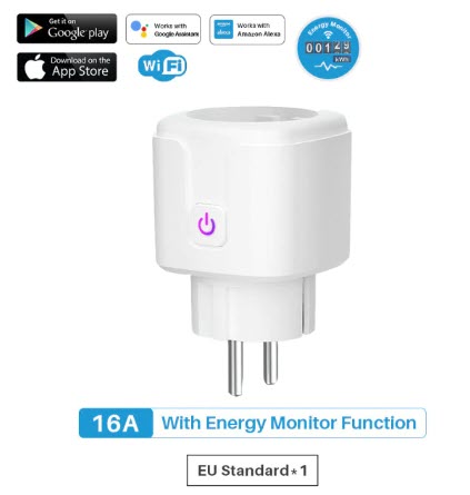 Смарт-розетка с поддержкой Wi-Fi, 16 А
