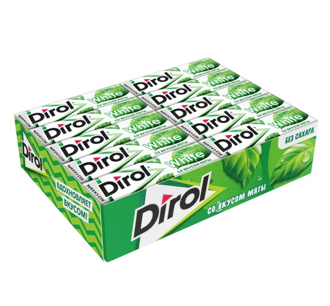 Жевательная резинка Dirol Cadbury White Мята без сахара 30 штук