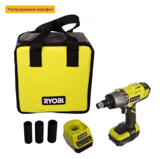 Аккумуляторный ударный гайковёрт Ryobi ONE+ R18IW3-120S 5133003574