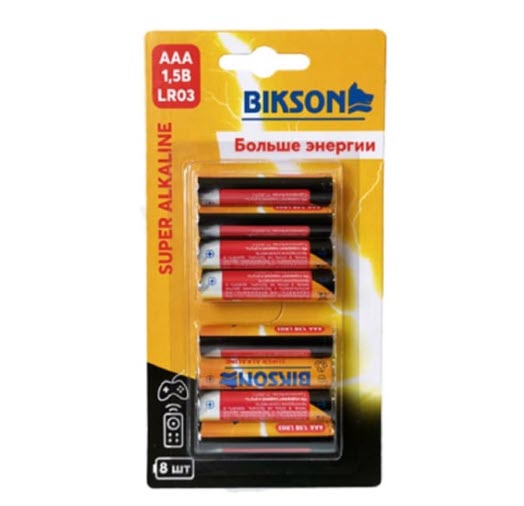 Алкалиновые батарейки Bikson 1.5V, 8шт