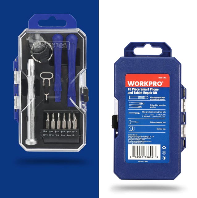 Набор отверток WORKPRO W021190AE для ремонта смартфонов, планшетов, 18шт.