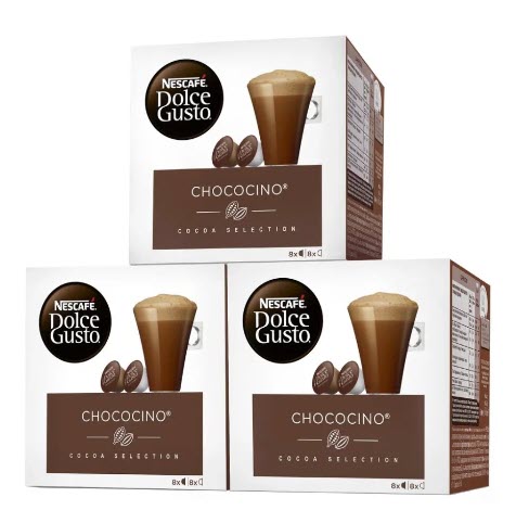 Горячий шоколад в капсулах Nescafe Dolce Gusto Chococino 8 порций, 16 капсул в упаковке, 3 уп.