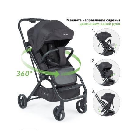 Прогулочная коляска Happy Baby Flex 360, чёрная