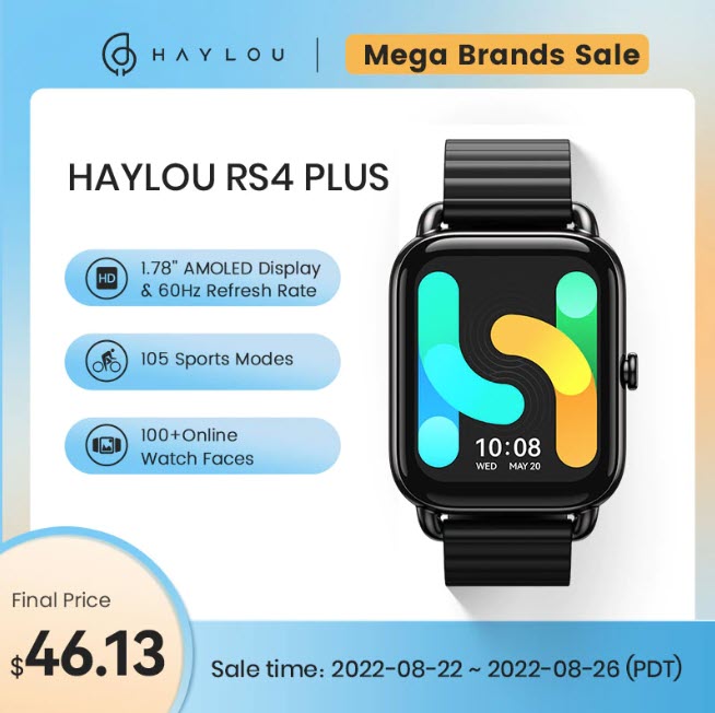 Смарт-часы HAYLOU RS4 Plus со скидкой на распродаже
