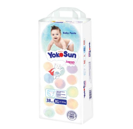 Трусики-подгузники универсальные Comfort YOKOSUN 12-20 кг, размер XL, 38 шт