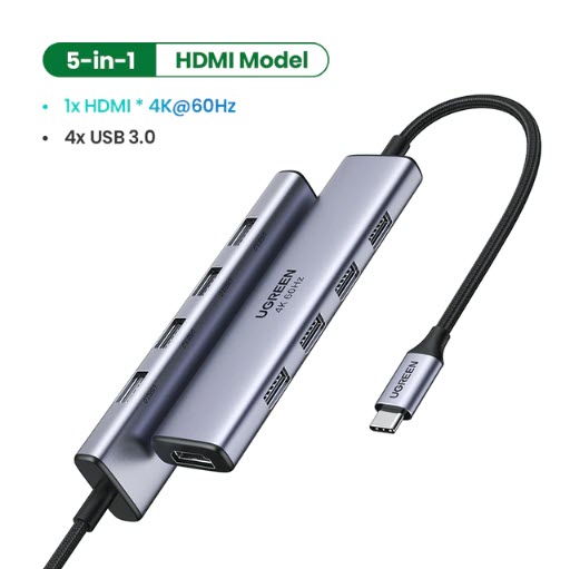 USB-хаб 5 в 1 HDMI UGREEN