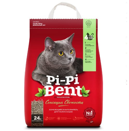 Комкующийся наполнитель Pi-Pi Bent Сенсация свежести, 10 кг