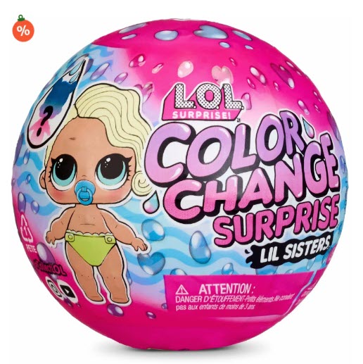 Кукла-сюрприз L.O.L. Surprise Color Change Lil Sisters, 3,8 см, 576327C3