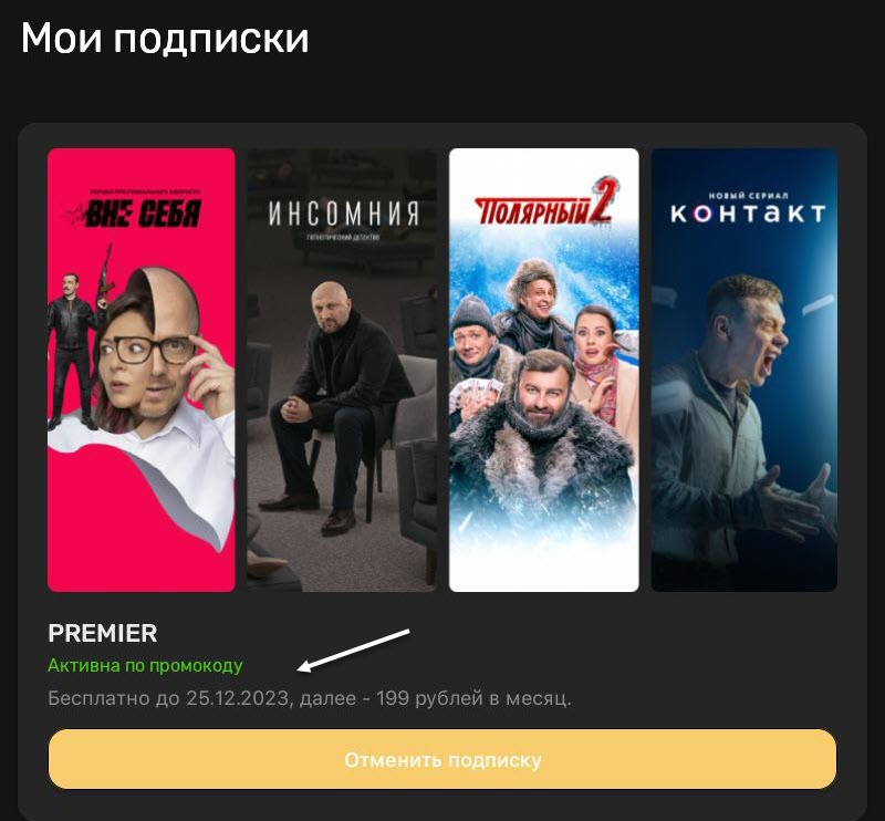 Бесплатный доступ на год в онлайн кинотеатр Premier