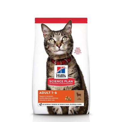 Сухой корм для кошек Hill's Science Plan Adult, для иммунитета, ягненок, 1,5кг