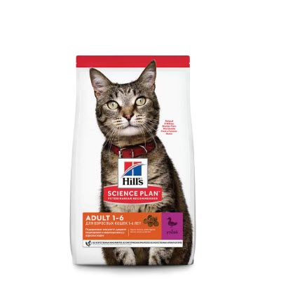 Сухой корм для кошек Hill's Science Plan Adult, утка, 3кг
