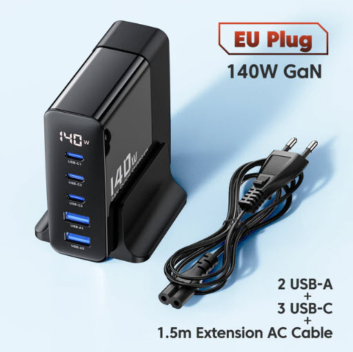 Зарядное устройство с USB-портами и светодиодным дисплеем