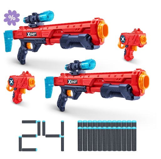 Набор бластеров X-Shot Excel double hawk eye blaster double micro blaster, 36278