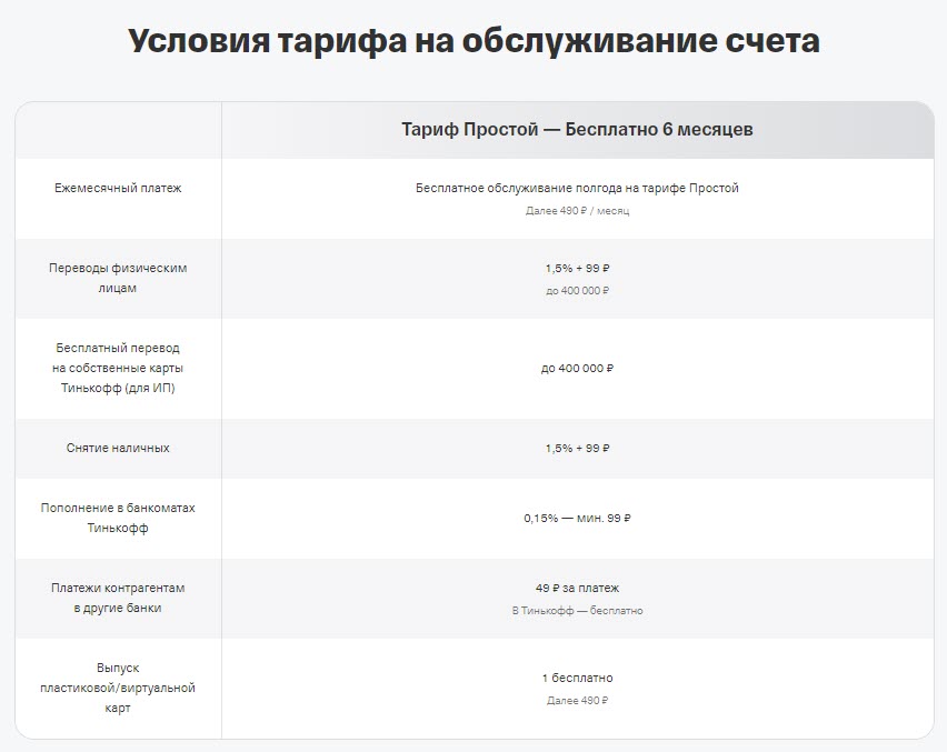 Открытие расчётного счёта с бесплатным обслуживание на полгода по промокоду в банке Тинькофф
