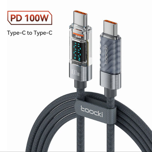 Прозрачный кабель Toocki с USB C на Type C